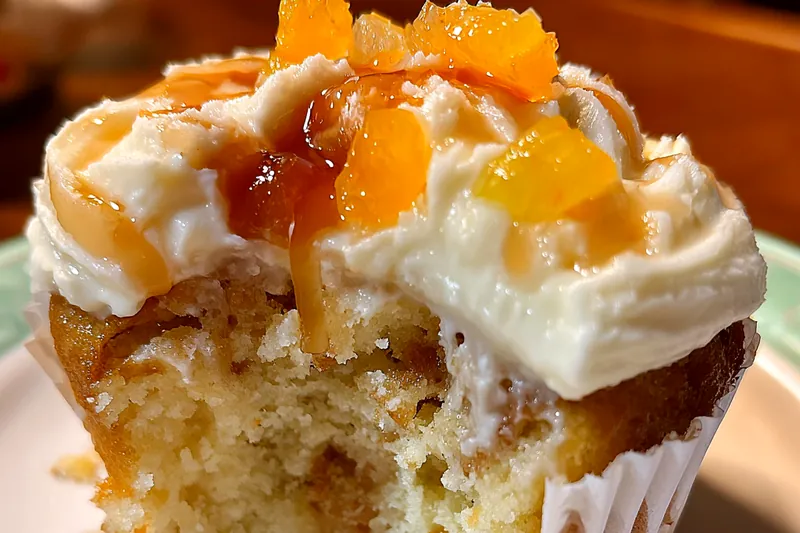 Fresh ingredients for Honey Peach Cupcakes Delight