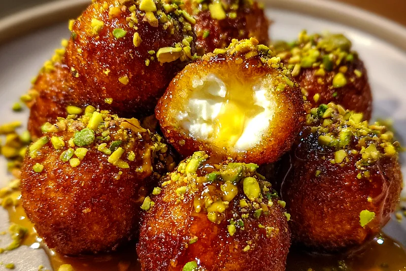 Cooking process for Honey Pistachio Ricotta Bites