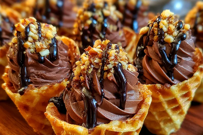 Cooking process for Irresistible Chocolate Waffle Tacos