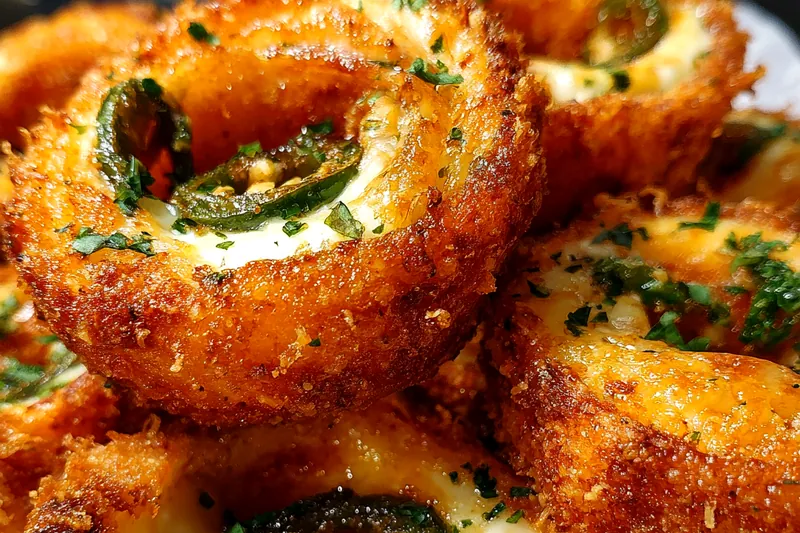 Cooking process for Jalapeño Cheese Filled Rings