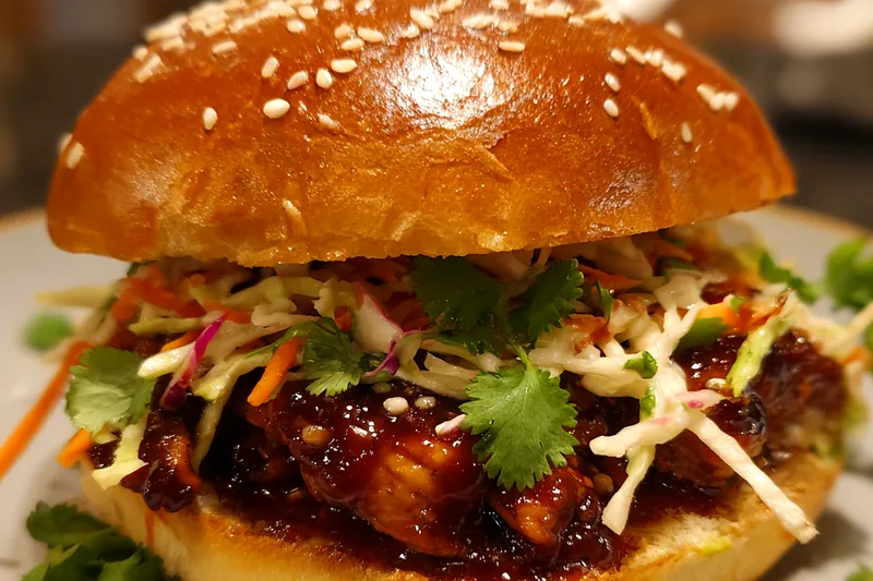 Fresh ingredients for Korean BBQ Chicken Sandwich