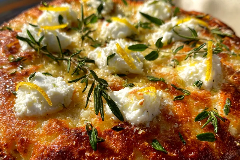 Fresh ingredients for Lemon Herb Cheese Pizza