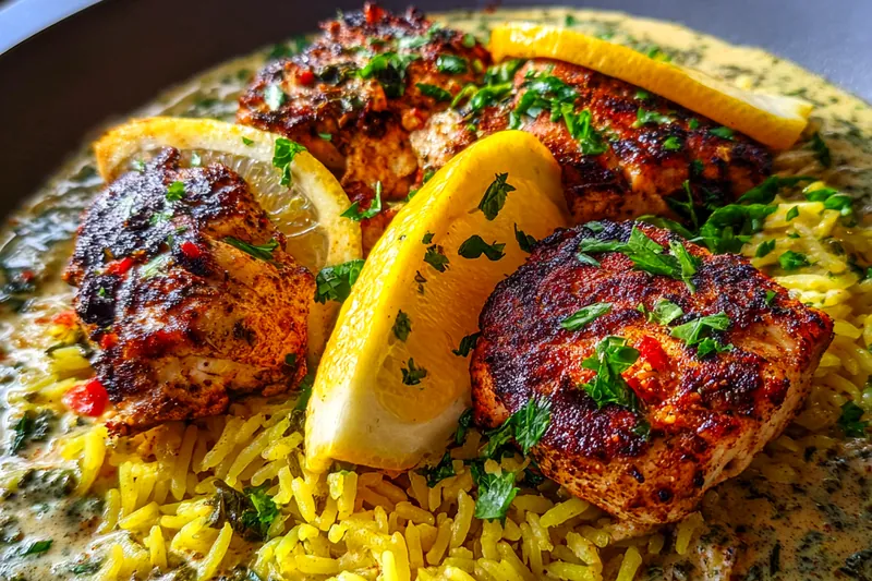 Fresh ingredients for Lemon Herb Grilled Chicken Rice