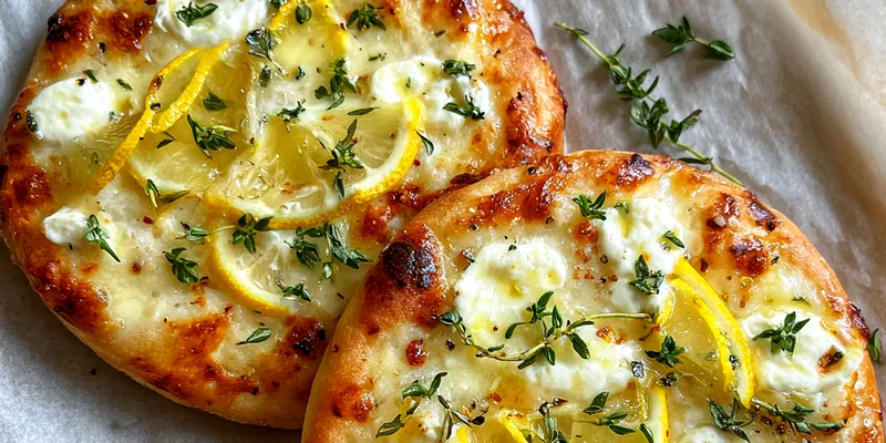 Delicious Lemon Herb White Pizza served on a plate