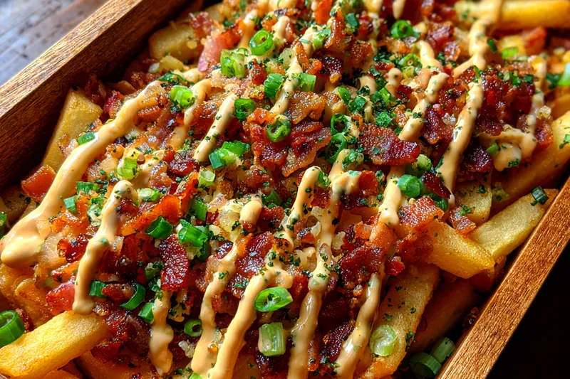 Cooking process for Loaded Bacon Cheese Fries