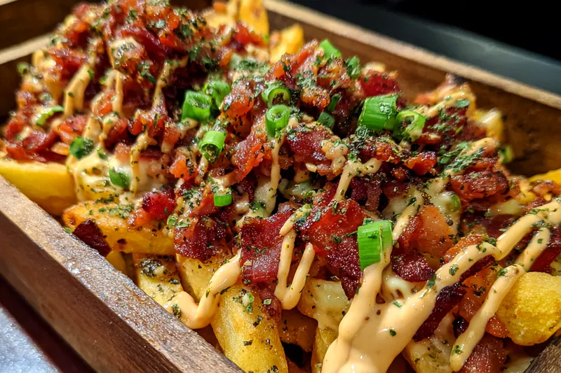 Fresh ingredients for Loaded Bacon Cheese Fries