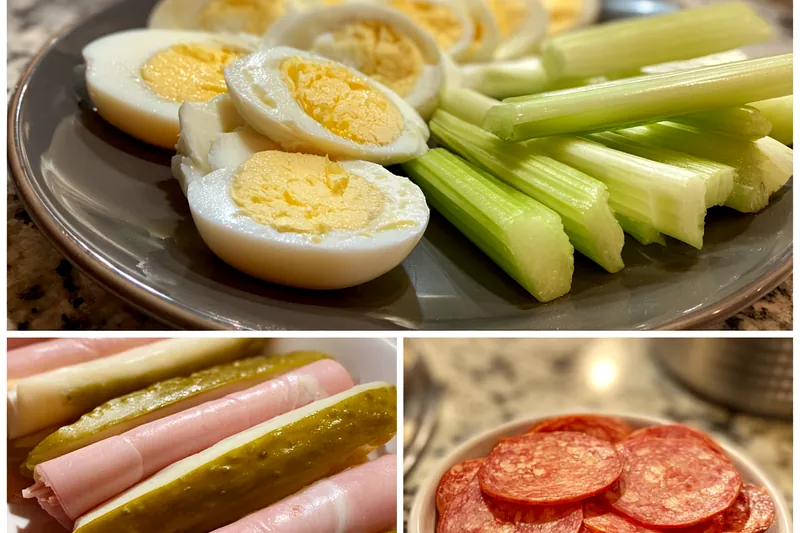 Fresh ingredients for Low Carb Snack Platter