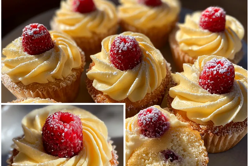Fresh ingredients for Luscious Raspberry Lemon Cupcakes