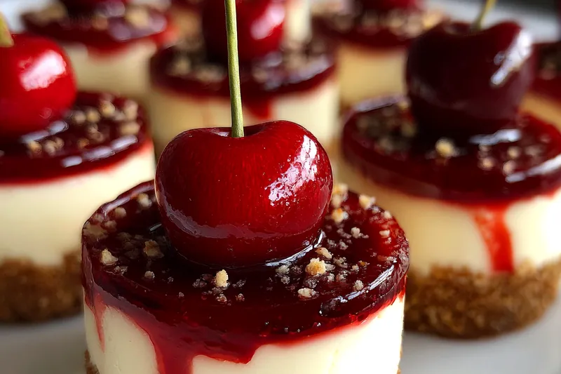Cooking process for Mini Cherry Cheesecake Bites