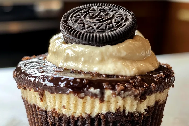 A variety of ingredients for Decadent Oreo Cheesecake Cups arranged neatly.