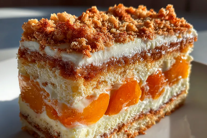 Cooking process for Peach Layered Delight