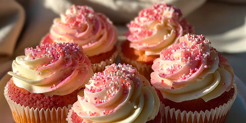 Pink Velvet Cupcakes with Buttercream