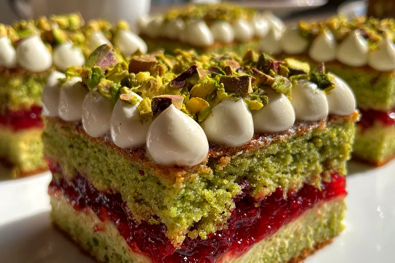 Fresh ingredients for Pistachio Raspberry Delight