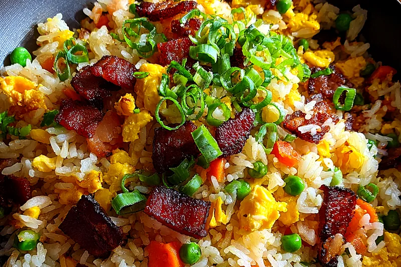 Fresh ingredients for Quick Bacon Fried Rice
