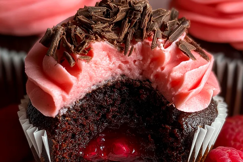 Cooking process for Raspberry Lava Chocolate Cupcakes