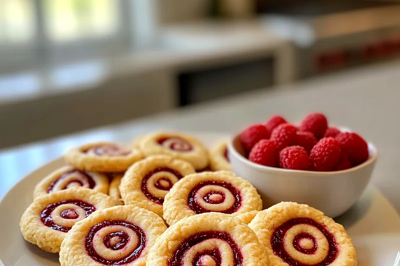 An assortment of fresh ingredients for making Irresistible Raspberry Swirl Cookies.