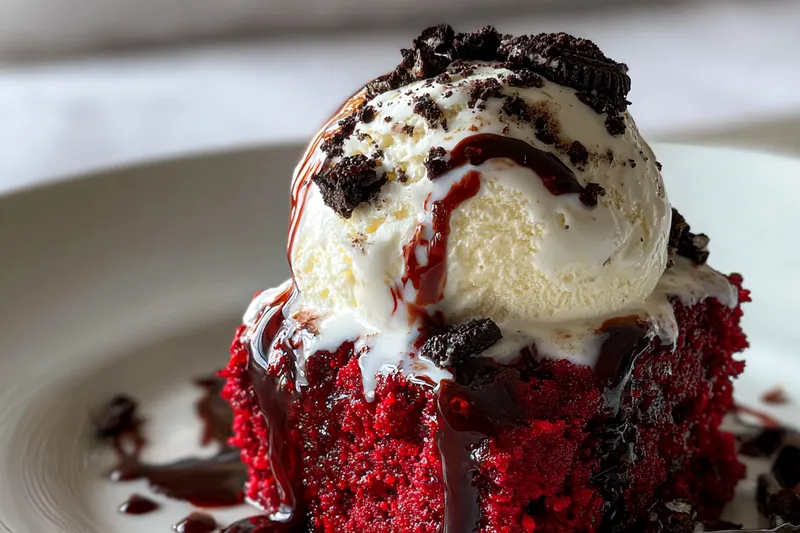 Cooking process for Red Velvet Ice Cream Delight