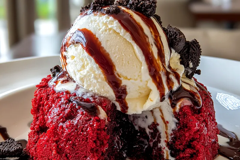 Fresh ingredients for Red Velvet Ice Cream Delight