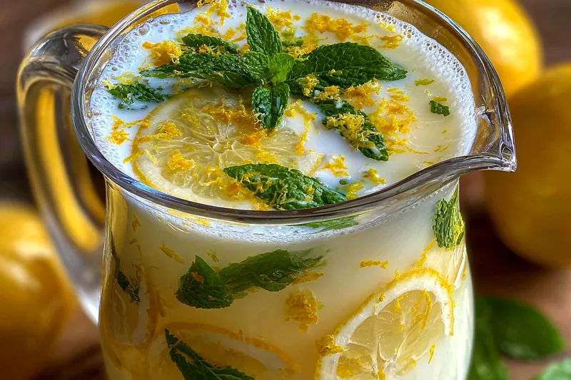 Fresh ingredients for Refreshing Creamy Lemon Beverage