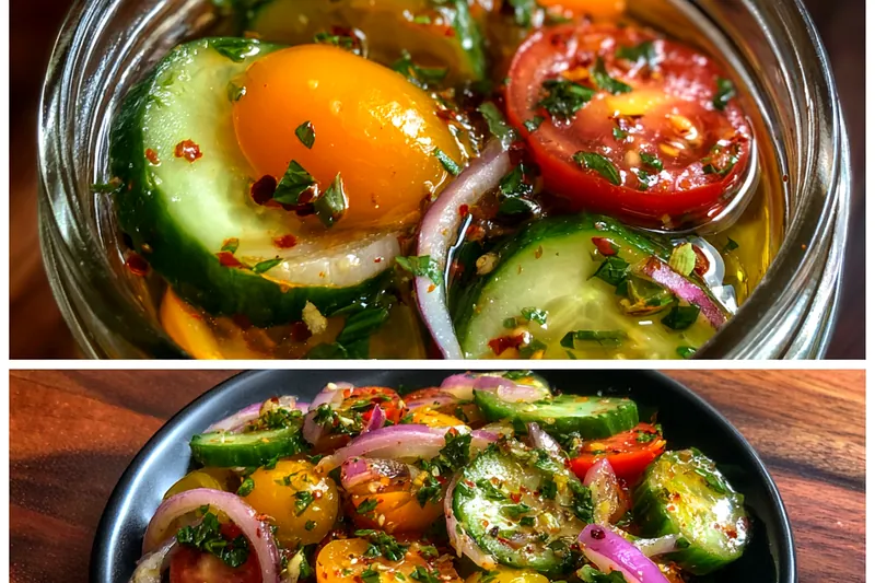 Fresh ingredients for Refreshing Cucumber Tomato Salad