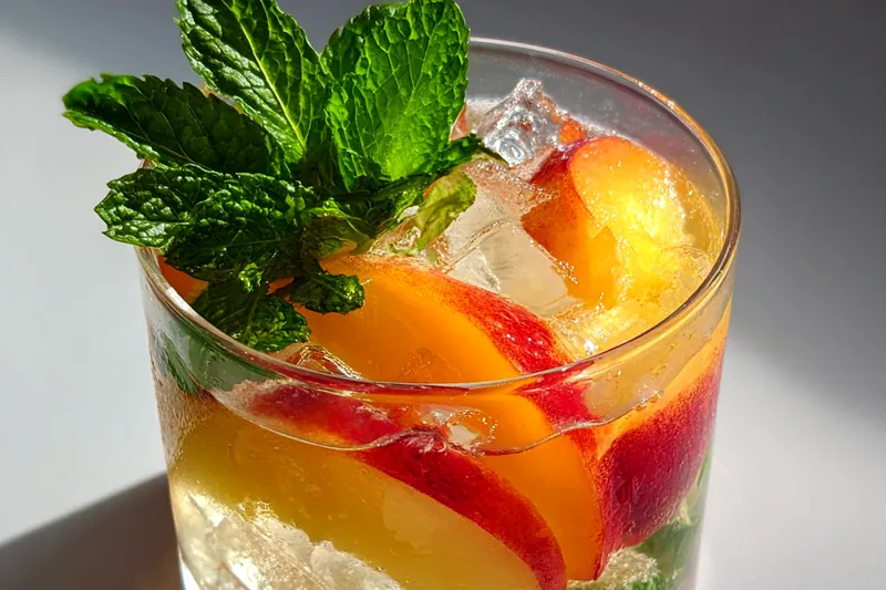 Cooking process for Refreshing Peach Mint Cooler
