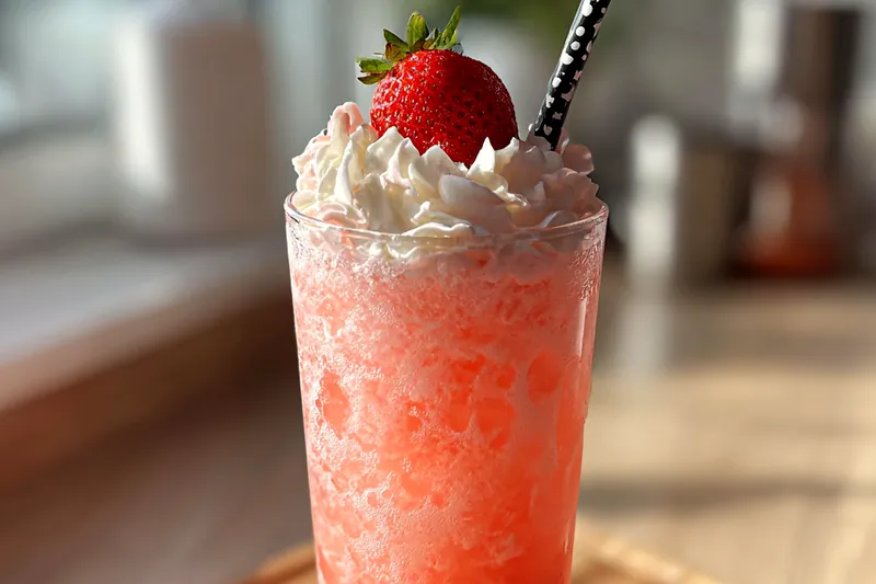 Fresh ingredients for Refreshing Strawberry Cream Beverage