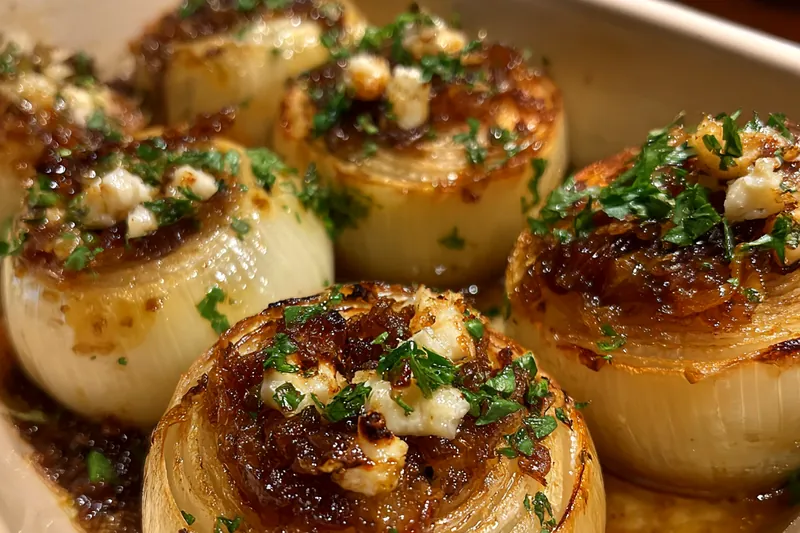 Cooking process for Savory Baked Stuffed Onions