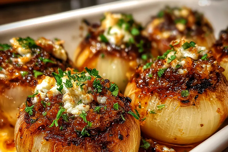 Fresh ingredients for Savory Baked Stuffed Onions
