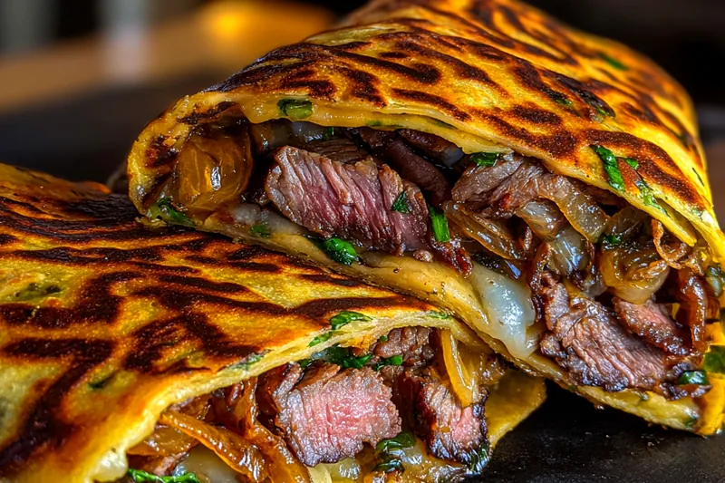 Cooking process for Savory Beef Quesadillas