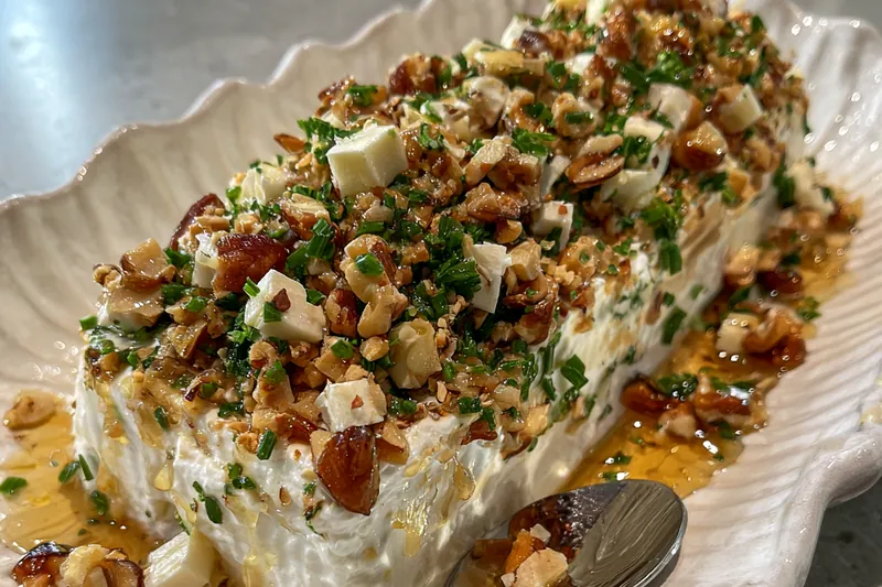 A vibrant array of ingredients for Savory Boursin Cheese Delight laid out on a kitchen counter.