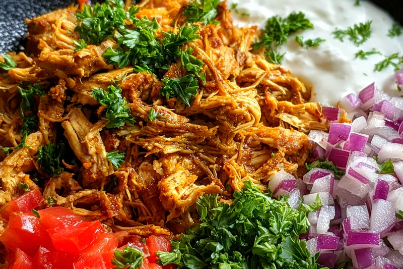 Fresh ingredients for Savory Chicken Shawarma Bowl