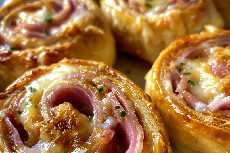Cooking process for Savory Ham Cheese Pinwheels