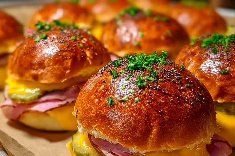 Fresh ingredients for Savory Ham Cheese Sliders