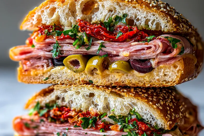 Cooking process for Savory Italian Sub Sandwich