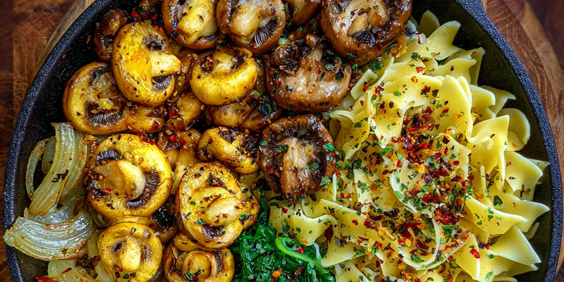 Savory Mushroom Spinach Pasta