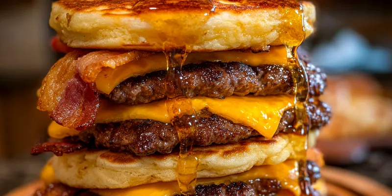 Savory Pancake Burger Stack