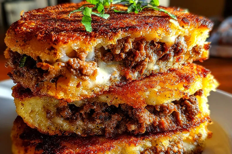 Fresh ingredients for Savory Potato Beef Pancakes