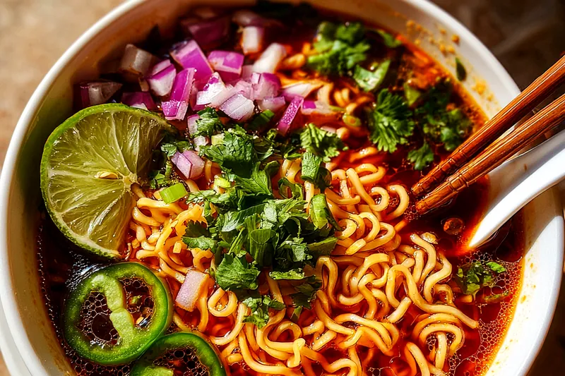 Cooking process for Savory Spicy Ramen Delight
