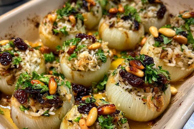 Cooking process for Savory Stuffed Onions