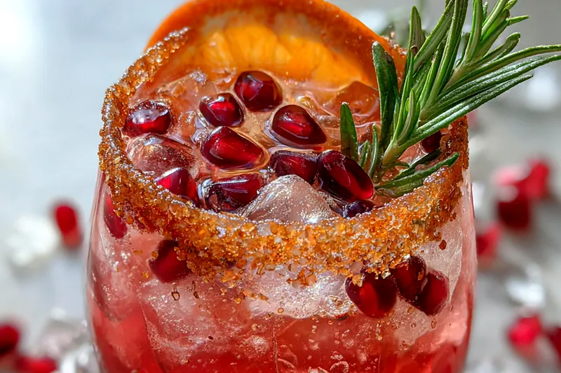 Mixing ingredients for Sparkling Cranberry Orange Holiday Punch in a large punch bowl