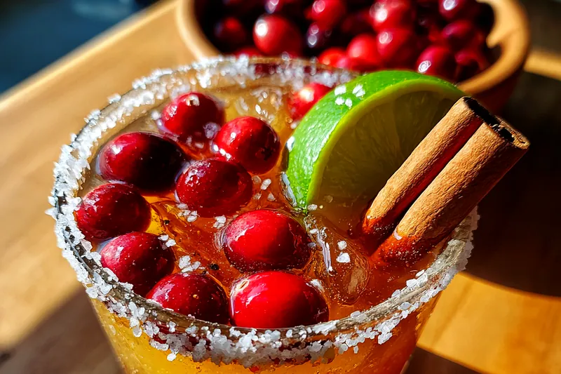 Cooking process for Spiced Cranberry Margarita