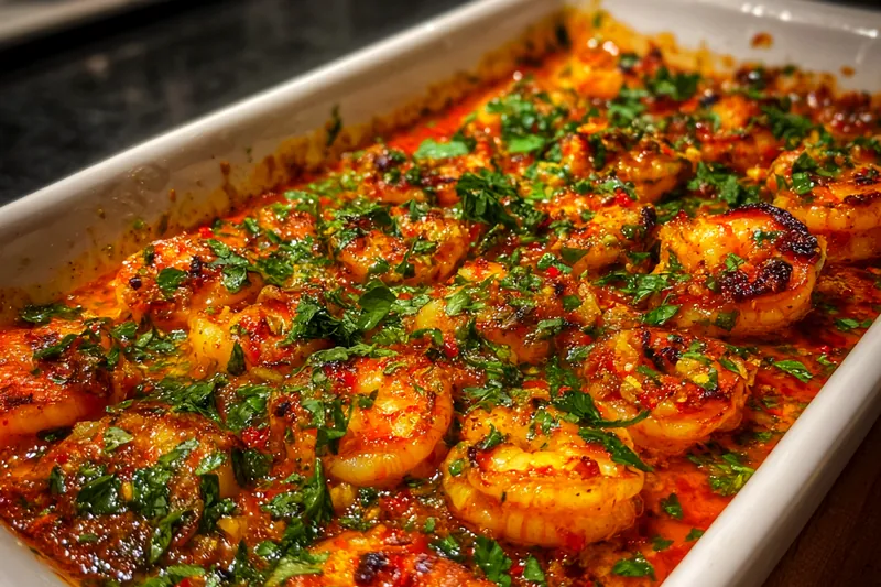 Cooking process for Spicy Baked Shrimp Casserole