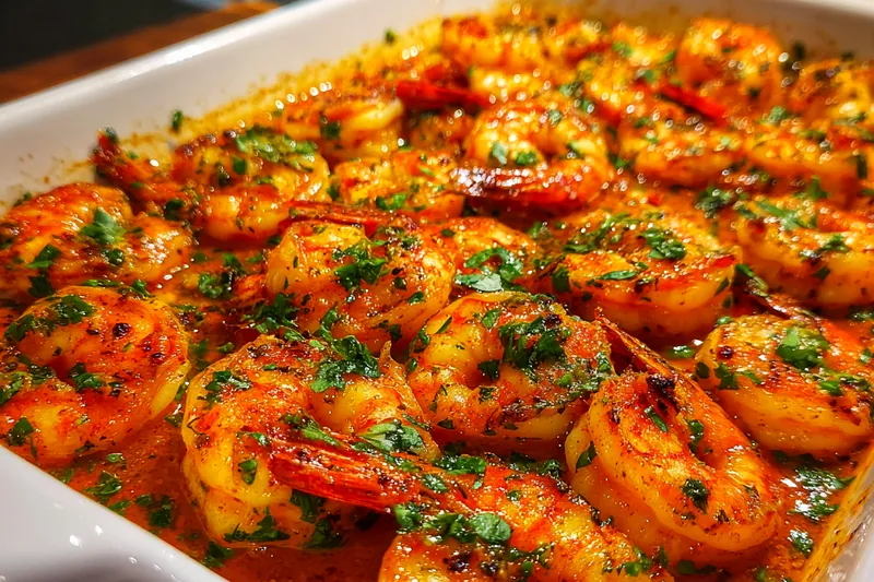 Fresh ingredients for Spicy Baked Shrimp Casserole