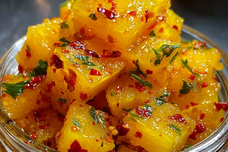 Fresh ingredients for Spicy Candied Pineapple Delight