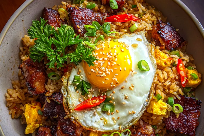 Fresh ingredients for Spicy Chicken Fried Rice