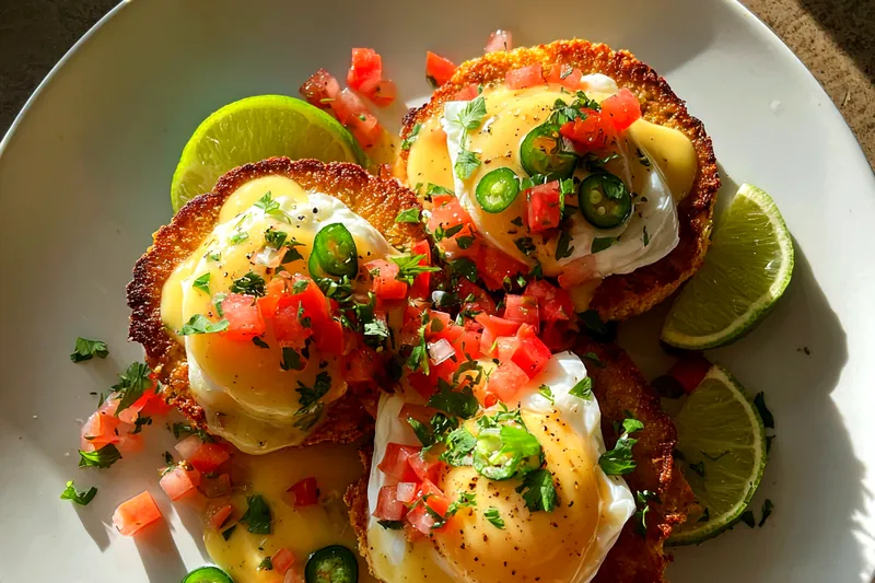 Cooking process for Spicy Egg Benedict Delight