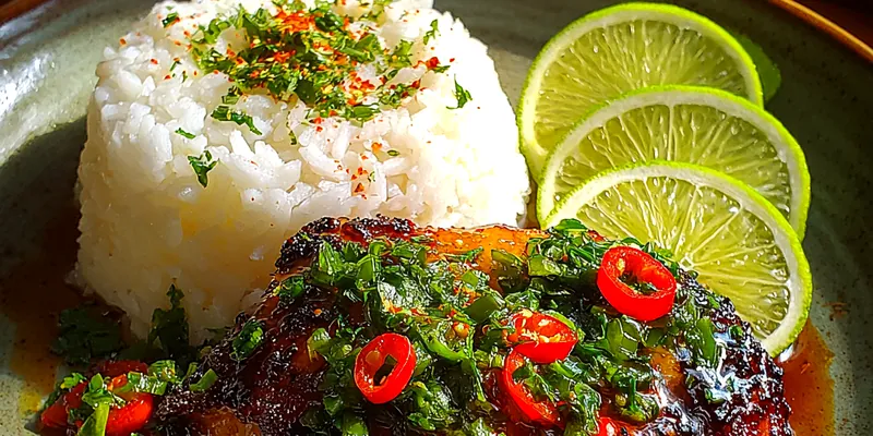 Spicy Glazed Chicken with Rice