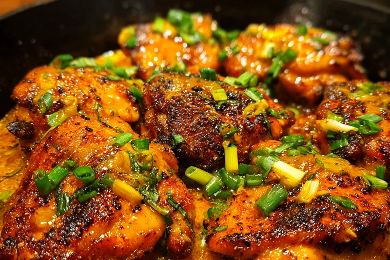 Fresh ingredients for Spicy Glazed Chicken Skillet