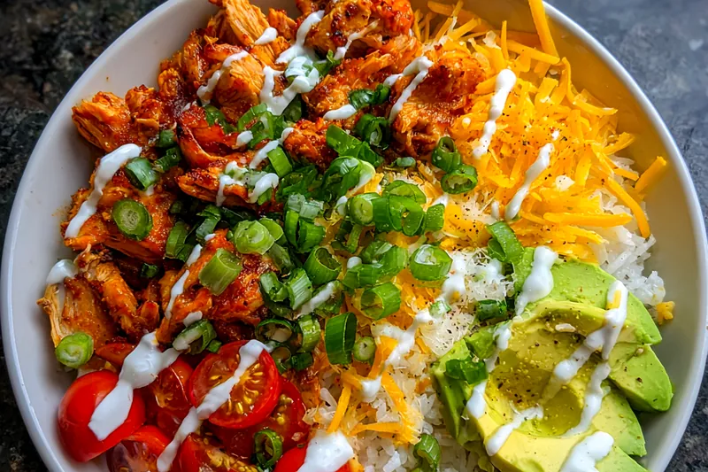 Fresh ingredients for Spicy Grilled Chicken Bowl