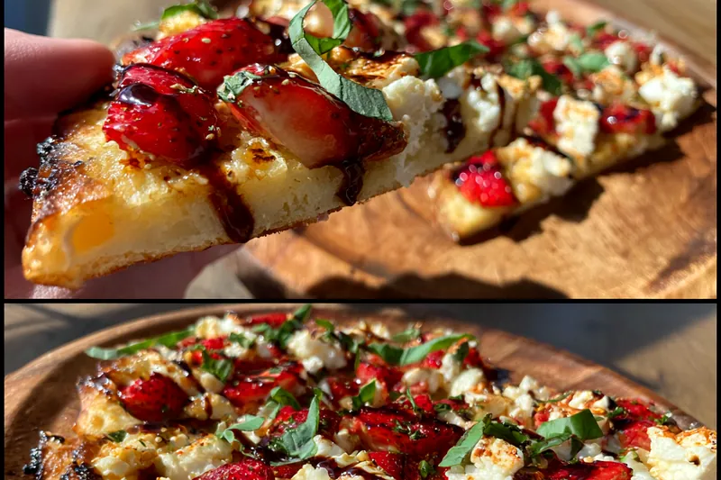 Cooking process for Strawberry Balsamic Flatbread